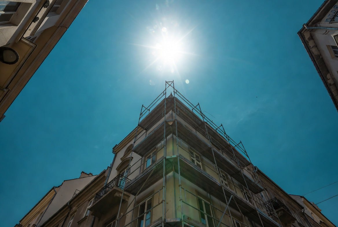 Nebgradnja — postavljena građevinska skela